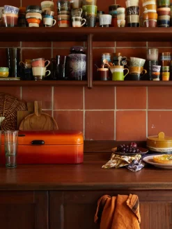 Tazas artesanales con esmalte reactivo 70s, 4 uds.