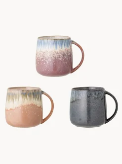 Tazas artesanales con esmalte reactivo Cloe, 3 uds.