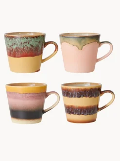 Tazas artesanales de gres 70's, 4 uds.
