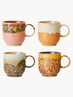 Tazas artesanales 70's, 4 uds.