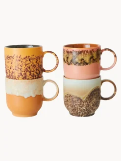 Tazas artesanales 70's, 4 uds.