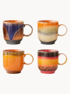 Tazas artesanales 70's, 4 uds.