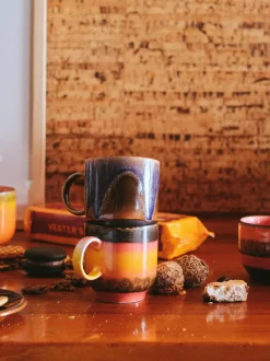 Tazas artesanales 70's, 4 uds.