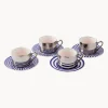 Tazas con platitos artesanales Aunty, 4 uds.