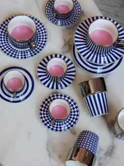 Tazas con platitos artesanales Aunty, 4 uds.