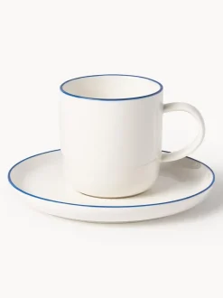 Tazas con platitos de porcelana Facile, 2 uds.