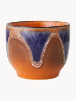 Tazas de café artesanales de cerámica 70's, 4 uds.