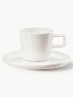 Tazas de café con platitos de porcelana Oco, 6 uds.