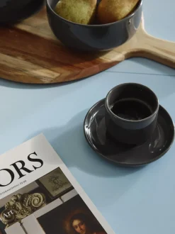 Tazas de café espresso de porcelana con platitos Nessa, 4 uds.