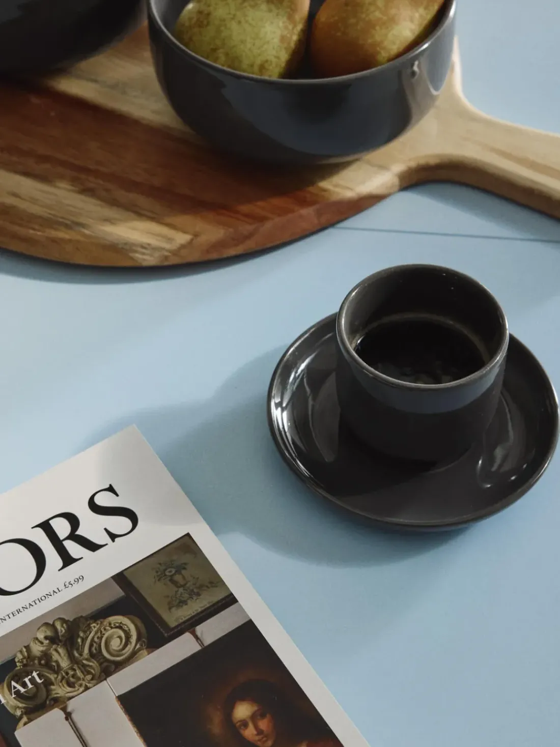 Tazas de café espresso de porcelana con platitos Nessa, 4 uds.