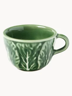 Tazas de café XS pintadas a mano con platillos Cabbage, 4 uds.