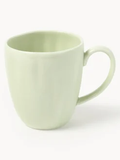 Tazas de porcelana con relieves Sali, 4 uds.