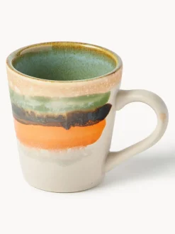 Tazas espresso artesanales con esmalte reactivo 70's, 4 uds.