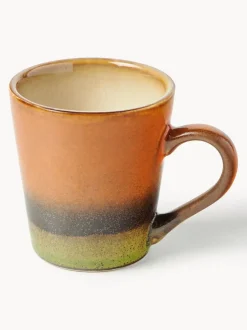 Tazas espresso artesanales con esmalte reactivo 70's, 4 uds.