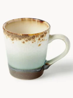 Tazas espresso artesanales con esmalte reactivo 70's, 4 uds.