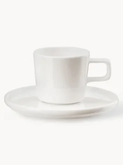 Tazas espresso con platito Fine Bone China Oco, 6 uds.