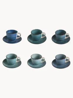 Tazas espresso con platitos Baita Acqua, 6 uds.