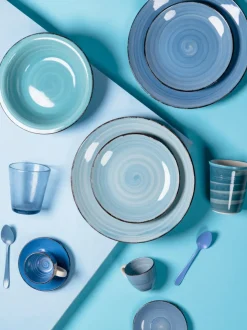 Tazas espresso con platitos Baita Acqua, 6 uds.