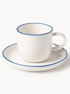Tazas espresso con platitos de porcelana Facile, 2 uds.