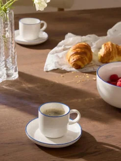 Tazas espresso con platitos de porcelana Facile, 2 uds.