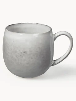 Tazas grandes artesanales de gres Nordic Sand, 2 uds.