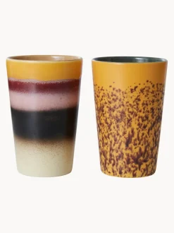Tazas XL pintadas a mano 70's, 2 uds.