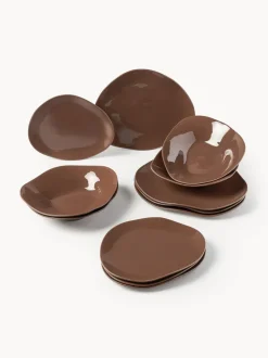 Vajilla de porcelana con forma orgánica Joana, 12 pzas.