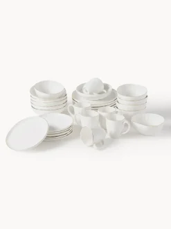 Vajilla de porcelana con relieves Sali, 6 comensales (30 pzas.)