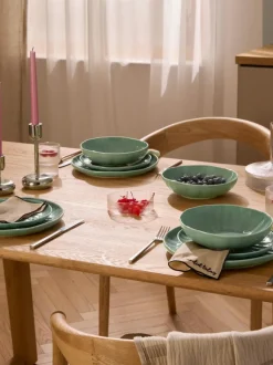Vajilla de porcelana con relieves Sali, 4 comensales (12 pzas.)