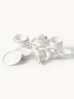 Vajilla de porcelana con relieves Sali, 6 comensales (30 pzas.)