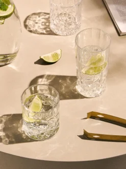 Vasos altos con relieve de cristal George, 4 uds.