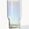Vasos altos soplados con relieve y brillo nacarado Juno, 4 uds.