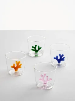Vasos de agua artesanales Coral Reef, 6 uds.