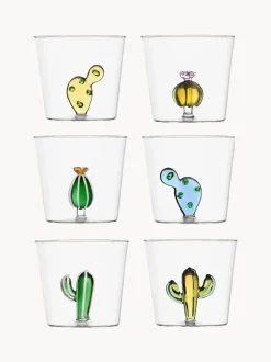 Vasos de agua artesanales Desert Plants, 6 uds.