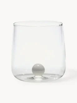 Vasos de agua artesanales soplados de vidrio borosilicato Bilia, 6 uds.