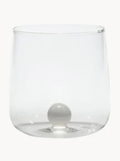 Vasos de agua artesanales soplados de vidrio borosilicato Bilia, 6 uds.