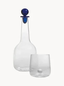 Vasos de agua artesanales soplados de vidrio borosilicato Bilia, 6 uds.