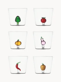 Vasos de agua artesanales Vegetables, 6 uds.