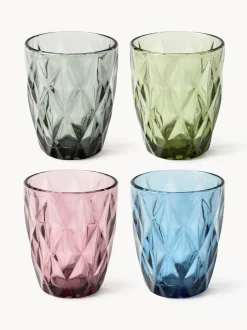 Vasos de agua con patrón texturizado Colorado, 4 uds.