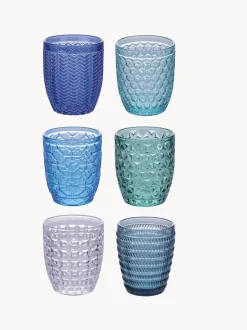 Vasos de agua con relieve Bicchieri, 6 uds.