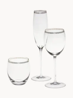 Vasos de agua de cristal con adorno dorado Dvorak, 6 uds.