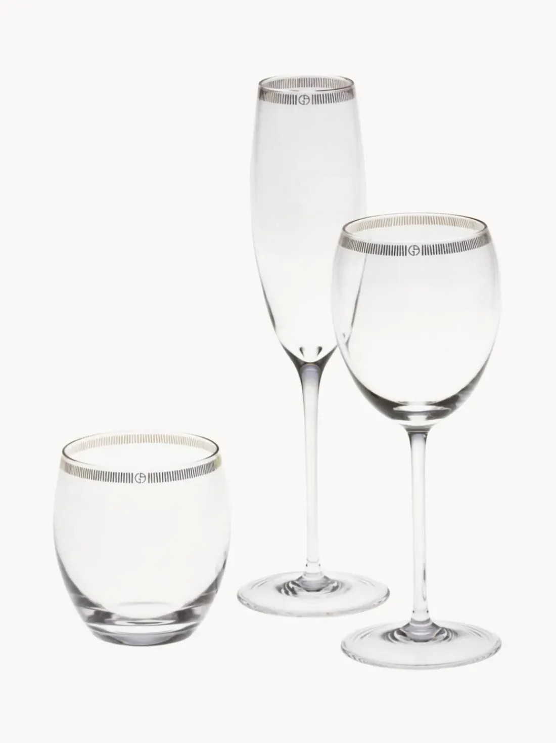 Vasos de agua de cristal con adorno dorado Dvorak, 6 uds.