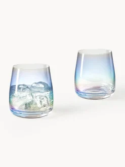 Vasos de agua soplados iridiscentes Ellery, 4 uds.