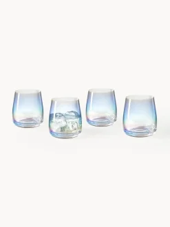 Vasos de agua soplados iridiscentes Ellery, 4 uds.