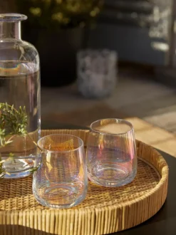 Vasos de agua soplados iridiscentes Ellery, 4 uds.
