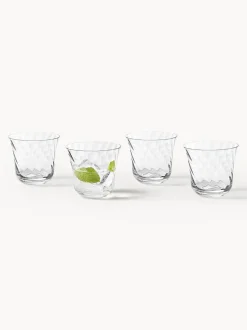 Vasos de agua soplados Swirl, 4 uds.