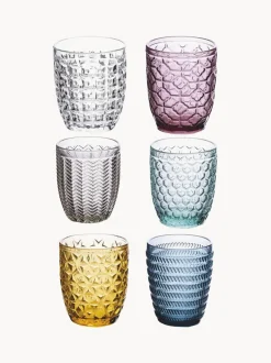Vasos de colores con relive Geometrie, 6 uds.