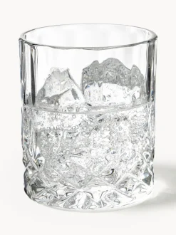 Vasos old fashioned con relieve de cristal George, 4 uds.