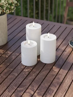Vela LED artesanal para exterior Real Flame, 10 cm