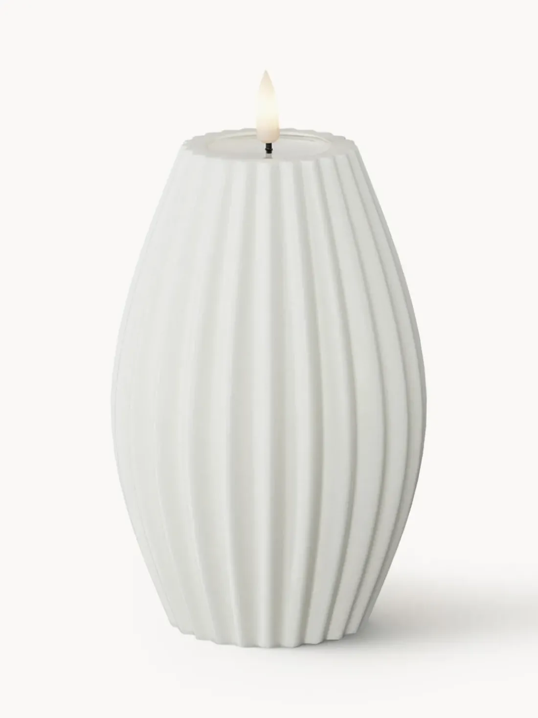 Vela LED artesanal Round Stripe, 15 cm